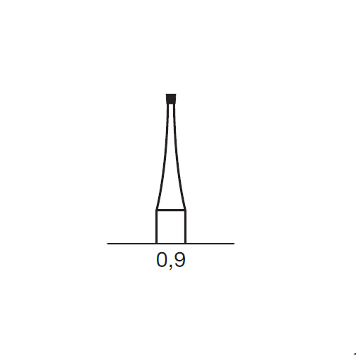 Бор твердосплавный CB 30, конус обратный, D=0.8 мм, L=0.9 мм, HP, синий - фото 1