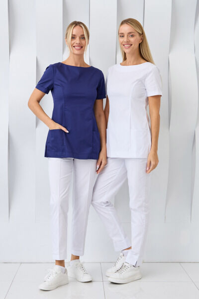 Туника женская Dr. Nice с молнией сзади, короткий рукав, белый, 46 - фото 3