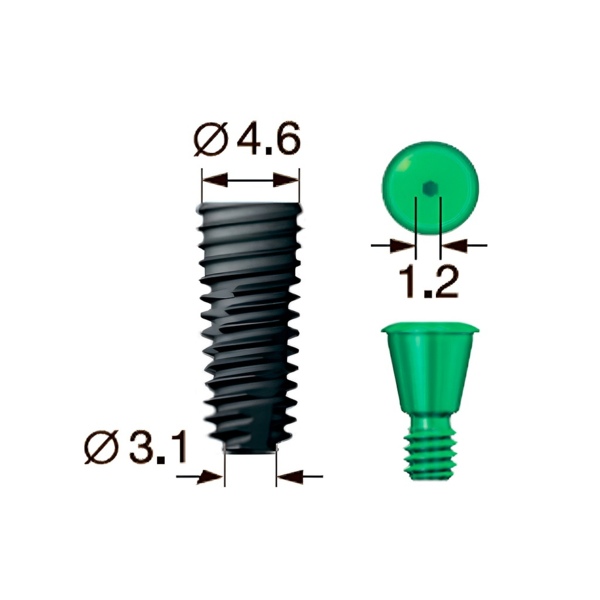 Имплантат OSSTEM TS III SA Standart, 6-гранник D=2.5, D=4.5 мм, L=11.5 мм, без адаптера и винт-заглушки - фото 0