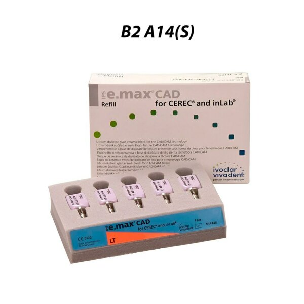 IPS e.max CAD CEREC/inLab LT - блоки из стеклокерамики, цвет B2 A14 (S), 5 шт - фото 0