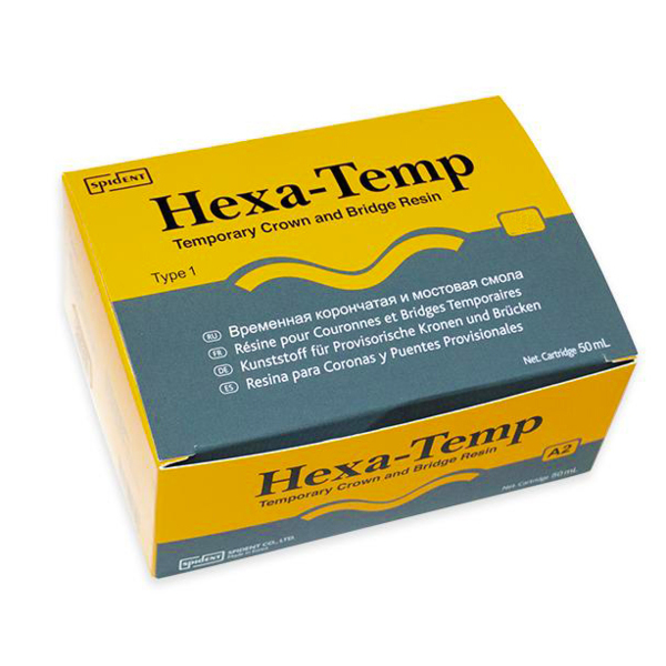 Hexa-Temp — самоотверждаемый материал для временных коронок и мостов, цвет TW, 50 мл/76 г х 1 картридж - фото 1