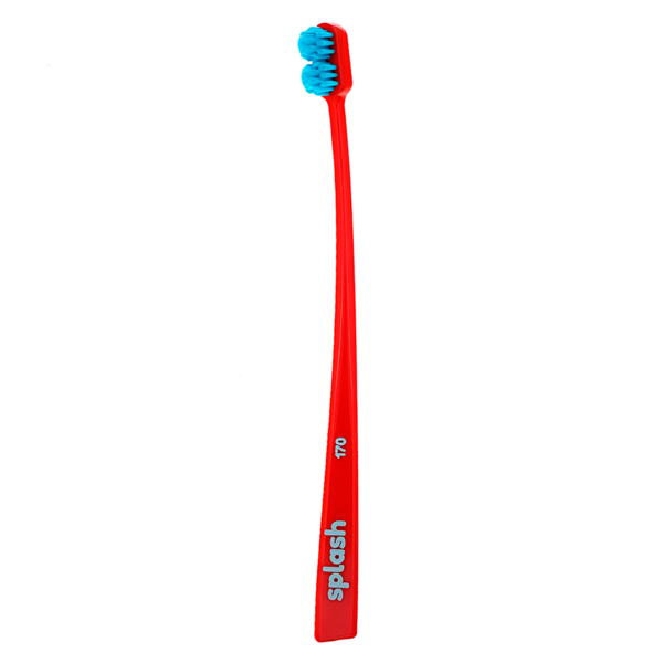 Зубная щетка Splash Brush Double 170, средней жесткости, красный, 1 шт - фото 0