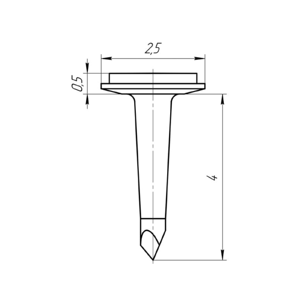 Безударный пин, L=4 мм, 5 шт - фото 1
