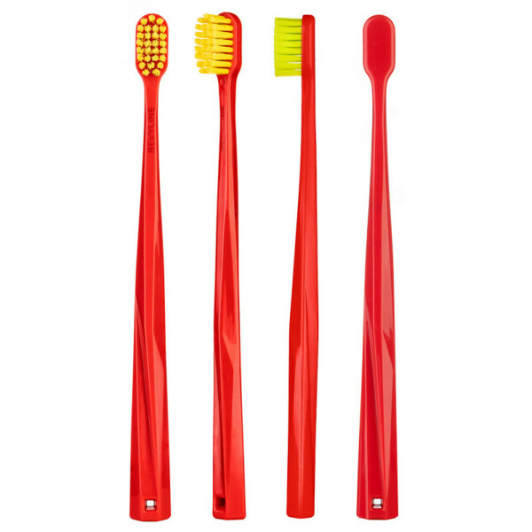 Зубная щётка Revyline SM5000, мануальная, красная с жёлтой щетиной - фото 1