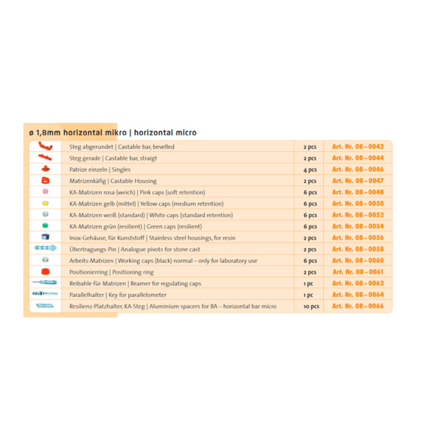 Шаровидный аттачмент, стандарт, микро, 1,8 мм, 6 шт - фото 1