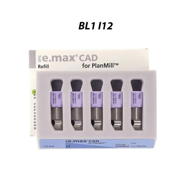IPS e.max CAD PlanMill LT - блоки из дисиликата лития, цвет BL1, I12, 5 шт - фото 0