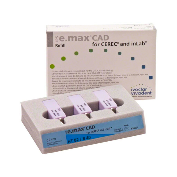 IPS e.max CAD CEREC/inLab HT - блоки из стеклокерамики, цвет B2 B40, 3 шт - фото 1