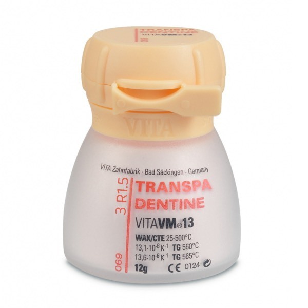 VITA VM 13 TRANSPA DENTINE - порошок для облицовки металлических каркасов, цвет 3R1.5, 12 г - фото 0