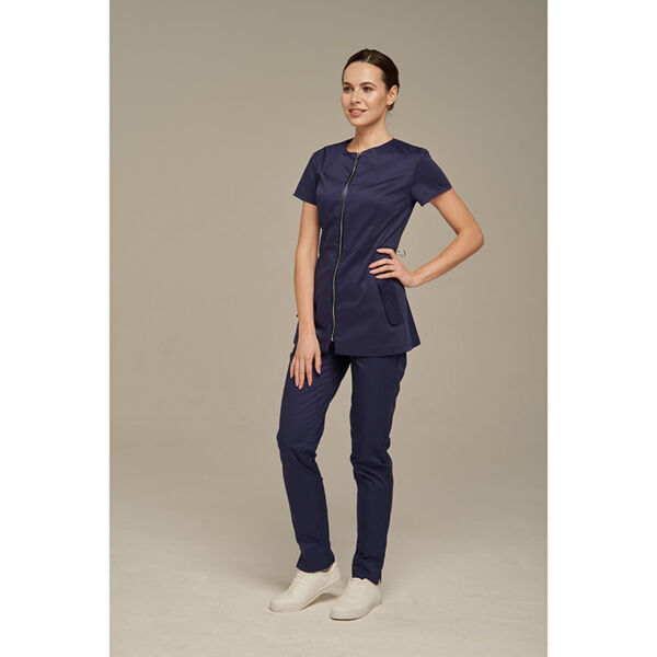 Туника женская Dr. Nice на молнии, без воротника, синий, 50 - фото 1