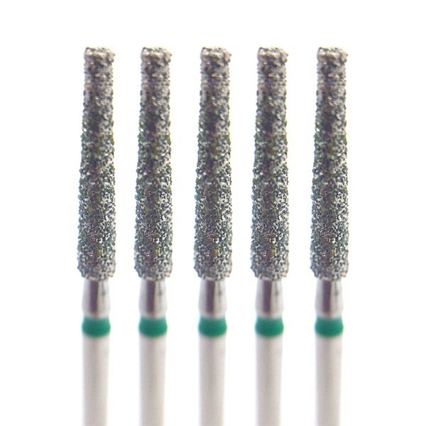 Бор алмазный 848G, конус усеченный, D=1.8 мм, L=10.0 мм, FG, зеленый, 5 шт - фото 0