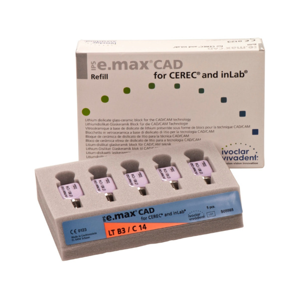 IPS e.max CAD CEREC/inLab LT - блоки из стеклокерамики, цвет B3 C14, 5 шт - фото 1