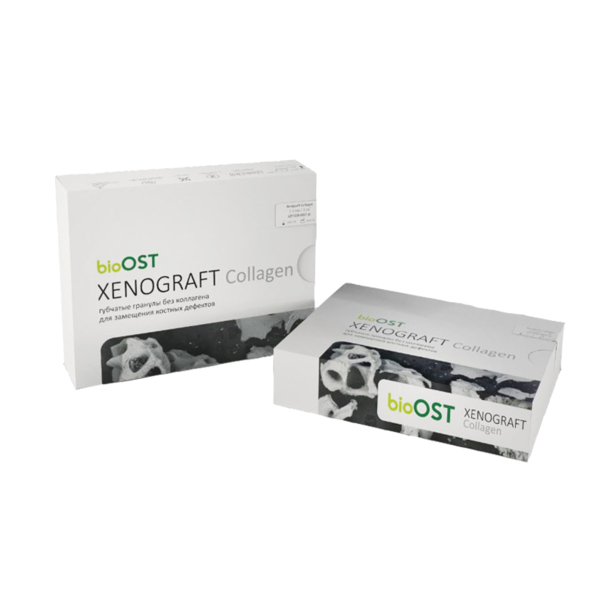 XENOGRAFT Collagen - гранулы губчатые с коллагеном (80% губчатый слой, 20% кортикальный), 0,25-1,0 мм, 3,0 сс - фото 0