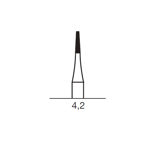 Бор твердосплавный CB 33, конус плоский, с зубцами, D=1.0 мм, L=4.2 мм, HP, синий - фото 1