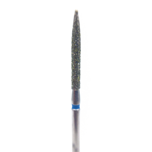 Бор алмазный 863L, цилиндр заостренный, D=1.4 мм, L=11.5 мм, FG, синий - фото 0