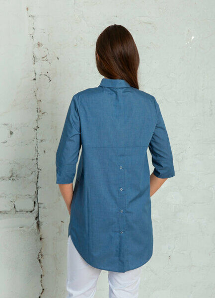 Рубашка женская на кнопках, деним, 54 - фото 1