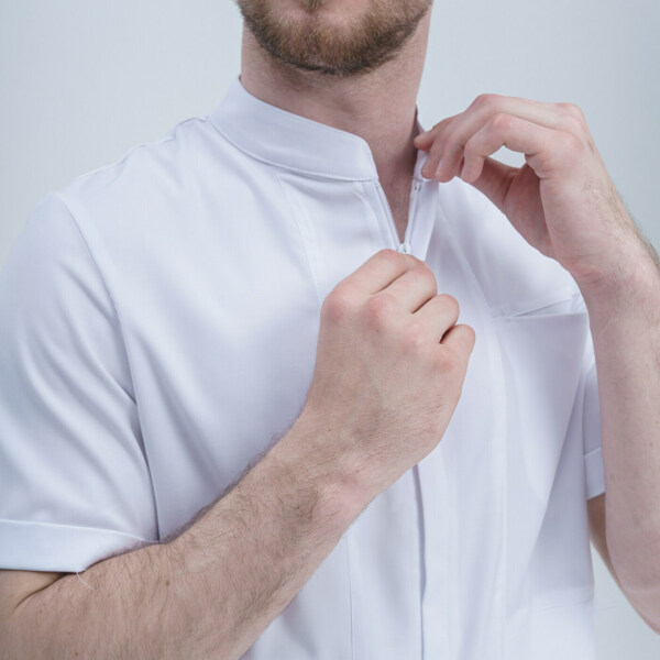 Рубашка мужская на молнии TZ700, белый, 46 - фото 3
