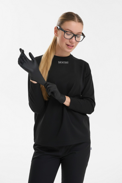 Лонгслив женский Тезис TZ112, принт "DENTIST", черный, 44 - фото 0