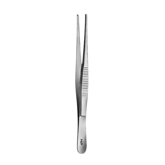 Пинцет хирургический Aesculap, стандартный, прямой, зубчики 1х2, 200 мм - фото 0