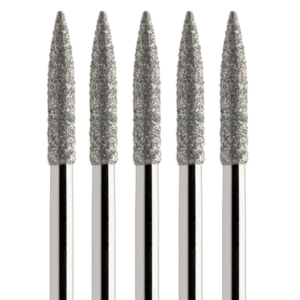 Бор алмазный 863, пуля (острая торпеда), D=1.6 мм, L=10 мм, FG, черный, 5 шт - фото 0