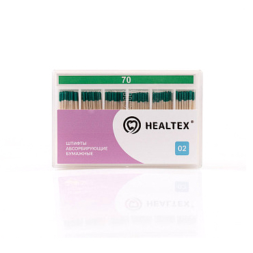 Штифты абсорбирующие бумажные Healtex, с маркировкой длины, конусность 02, размер 70, 200 шт - фото 0
