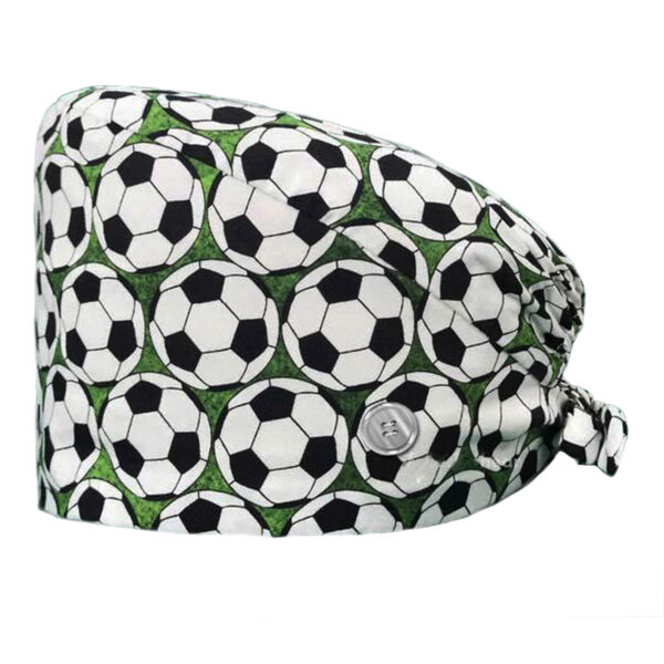 Шапочка медицинская, принт "Футбольные мячи", зеленый - фото 0