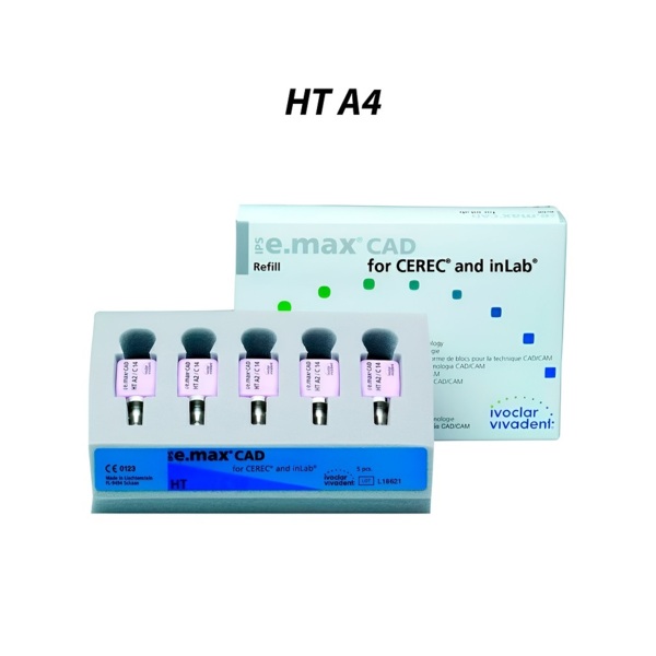 IPS e.max CAD CEREC/inLab HT - блоки из стеклокерамики, цвет A4 I12, 5 шт - фото 0