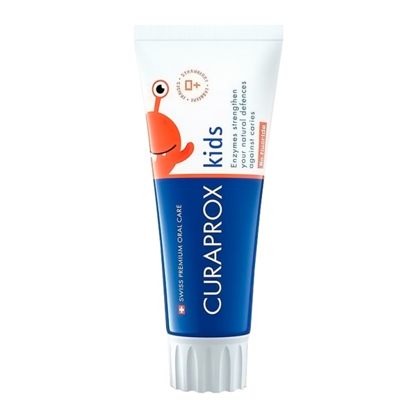 Детская зубная паста Curaprox Kids Zero "Клубника", 60 мл, 1 шт - фото 0