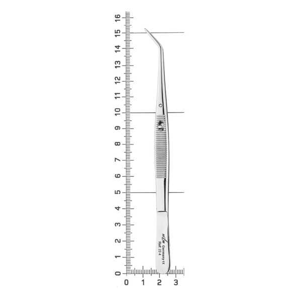 Пинцет College, изогнутый, с зажимом, 15 см - фото 4