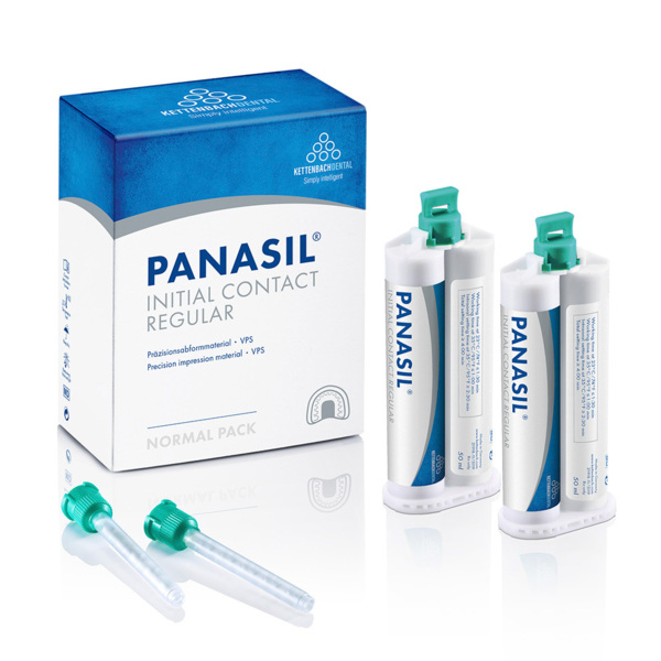 Panasil initial contact Regular - корригирующий материал на основе А-силикона, жидкотекучий, 2x50 мл + 6 смесителей - фото 0