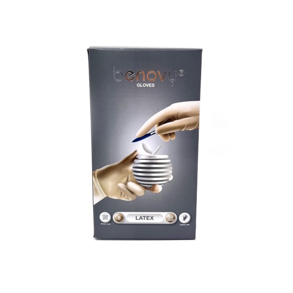 Перчатки одноразовые Benovy Dental Formula, латексные, стерильные, белые, 8 L, 50 пар - фото 0