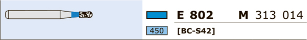 Бор алмазный Ecoline E 802, шаровидный с воротником, D=1.4 мм, FG S, синий, 1 шт - фото 2
