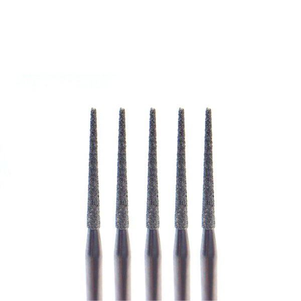 Бор алмазный 850XL, конус закругленный, длинный, D=1.2 мм, L=10 мм, FG, красный, 5 шт - фото 0