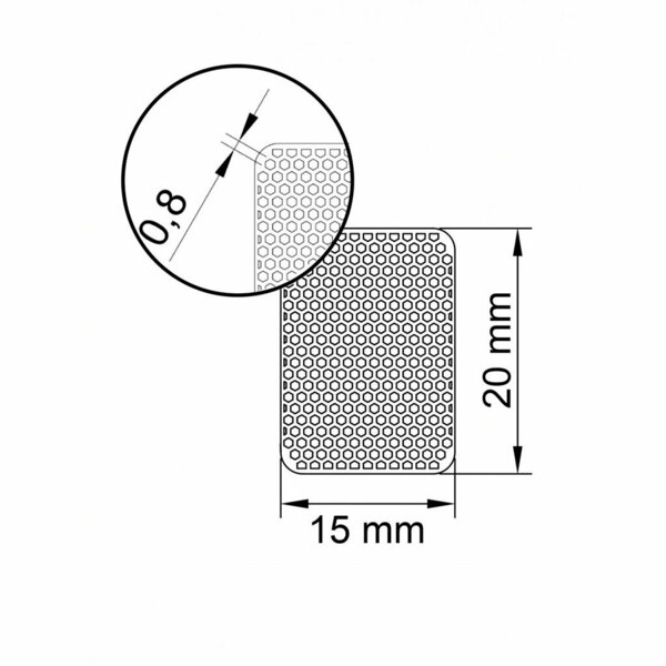 Пластина титановая EndoCarbon, перфорированная, 15х20 мм, D=0,8 мм, 1 шт - фото 1