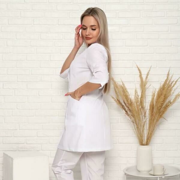 Халат женский 200ТСА, белый, 56 - фото 2