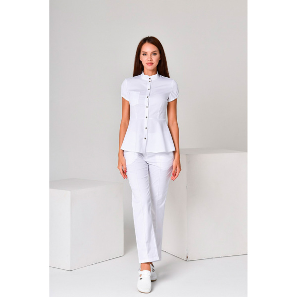 Брюки женские со стрелками, белый, 42 - фото 1