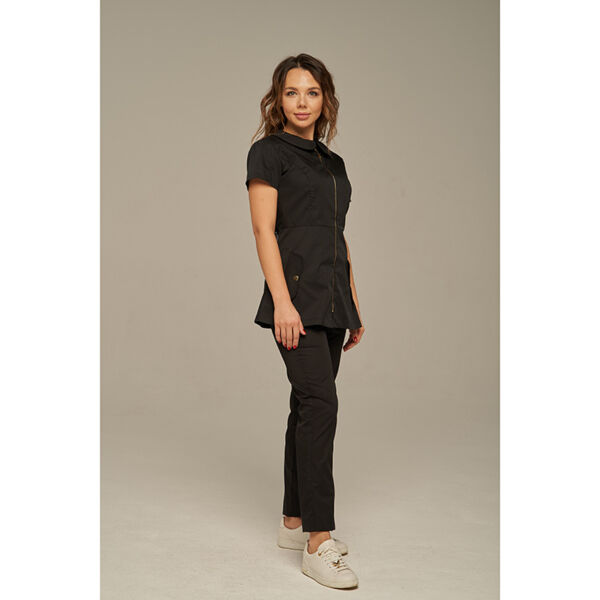 Туника женская Dr. Nice на молнии, с воротником, черный, 48 - фото 1