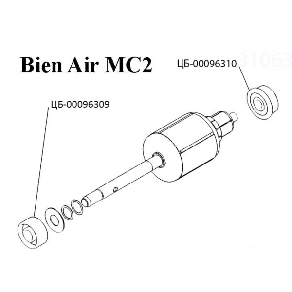 Комплект подшипников Bien Air, для микромотора MC2, передний и задний, 2 шт - фото 1