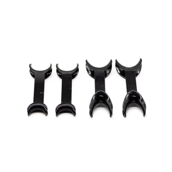 Ретрактор стоматологический Dentins, двусторонний, для щек и губ, черный, набор 4 шт - фото 0