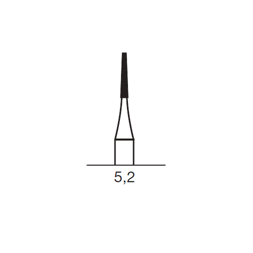 Бор твердосплавный CB 23 L, конус плоский, удлиненный, D=0.9 мм, L=5.2 мм, HP, синий - фото 1