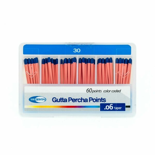 Штифты гуттаперчевые Meta Biomed Медента, с маркировкой длины, №30/.06, 60 шт - фото 0