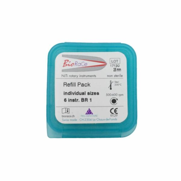 Файлы машинные FKG Bio RaCe, для апикального препарирования, 25 мм, №15/.05 (BR1), никель-титан, 6 шт - фото 1