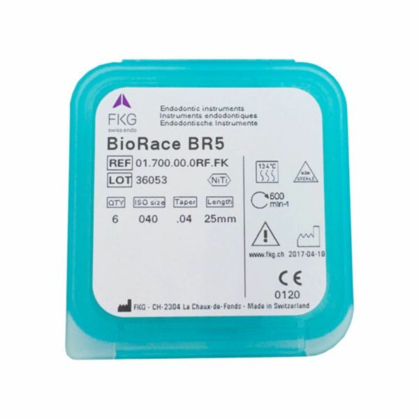 Файлы машинные FKG Bio RaCe, для апикального препарирования, 25 мм, №40/.04 (BR5), никель-титан, 6 шт - фото 1