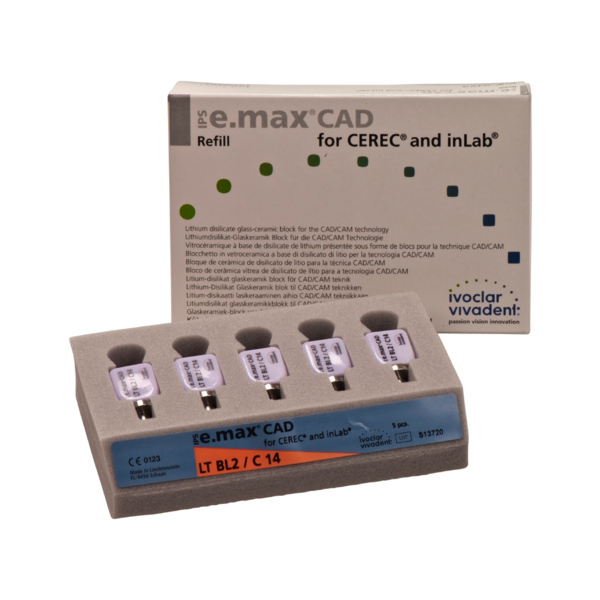 IPS e.max CAD CEREC/inLab LT - блоки из стеклокерамики, цвет BL2 C14, 5 шт - фото 1