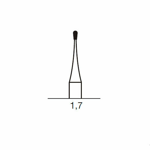 Бор твердосплавный CB 7, груша, D=0.9 мм, L=1.7 мм, FG, синий - фото 1