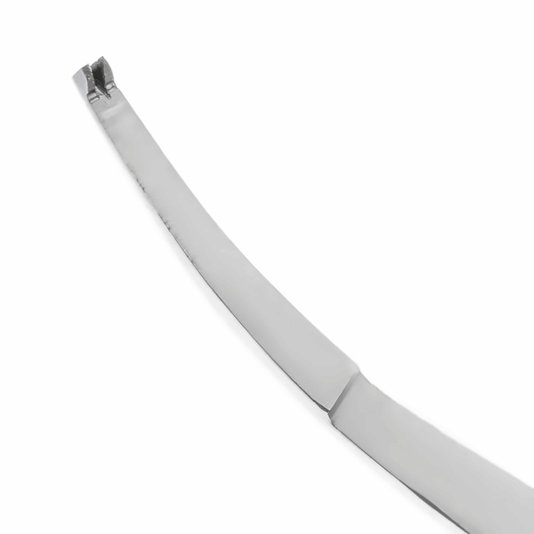 Пинцет микрохирургический HLW №40-45, изогнутый, для фиксации мягких тканей, гладкие зубчики 1х2, L=180 мм, с фиксатором, сталь, 1 шт - фото 2