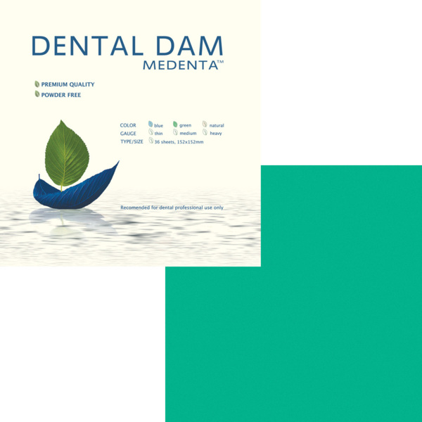 Завеса стоматологическая Medenta Dental Dam, эластичный, для изоляции рабочего поля, тонкая, зеленая, 36 шт - фото 0