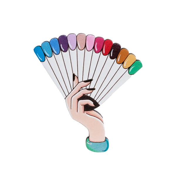 Значок "Маникюр веер", разноцветный - фото 1