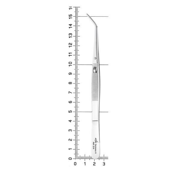 Пинцет анатомический HLW 22-6*, для пинов, изогнутый, с зажимом, 150 мм - фото 4