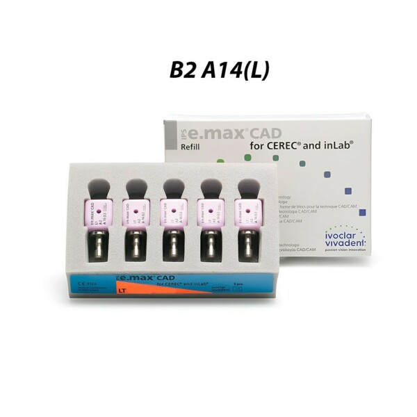IPS e.max CAD CEREC/inLab LT - блоки из стеклокерамики, цвет B2 A14 (L), 5 шт - фото 0