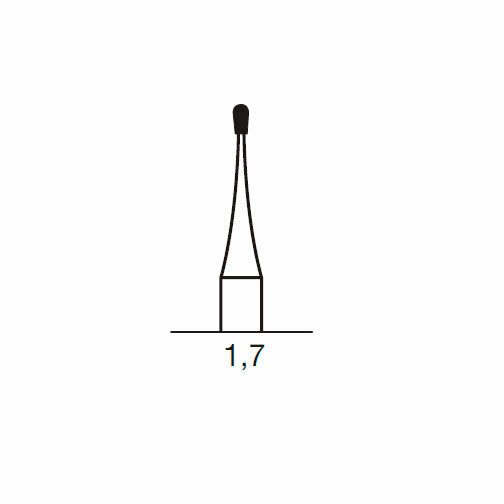 Бор твердосплавный CB 7, груша, D=1.0 мм, L=1.7 мм, RA, синий - фото 1